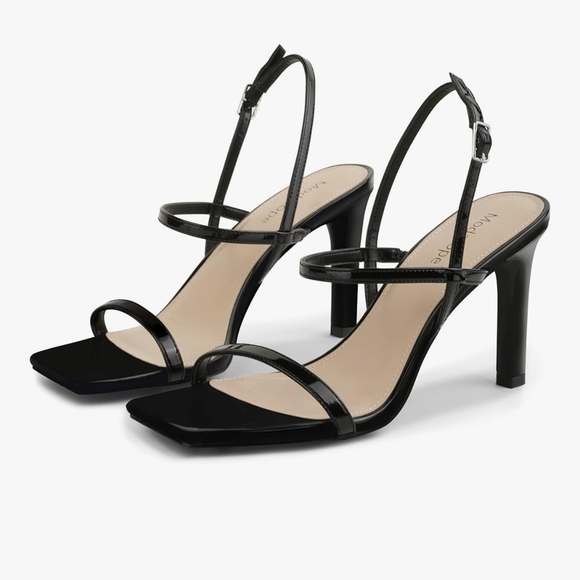 Black Strappy High Heel Sandals - Picture 3 of 5